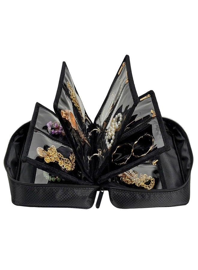 Dexmary Travel Jewelry Organizer and Storage Case for Women, Travel Jewelry Storage with 36 Velvet Zipper Velvet Pouches, Portable Gift for Earrings Necklaces, Rings, Bracelet, Watch - Image 1